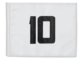 Numbered Flags White with black letters - Dupont Solarmax Nylon - 200 Denier