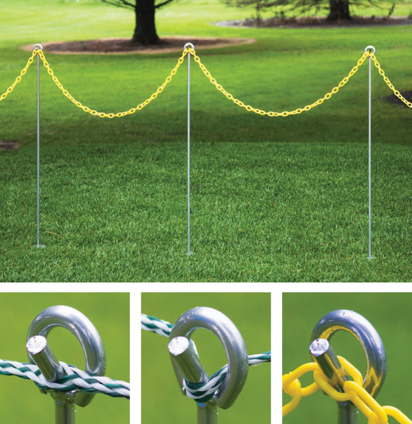 Deluxe Steel Combo Rope & Chain Stake