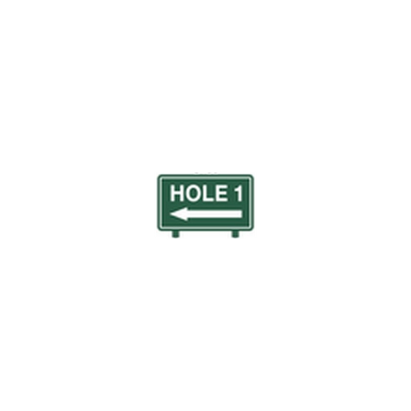 Fairway Sign - 15"x9" - Hole One Left Arrow
