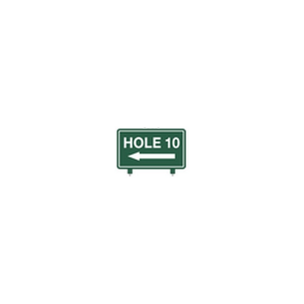 Fairway Sign - 15"x9" - Hole Ten Left Arrow