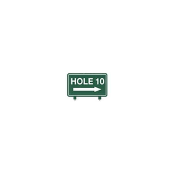 Fairway Sign - 15"x9" - Hole Ten Right Arrow