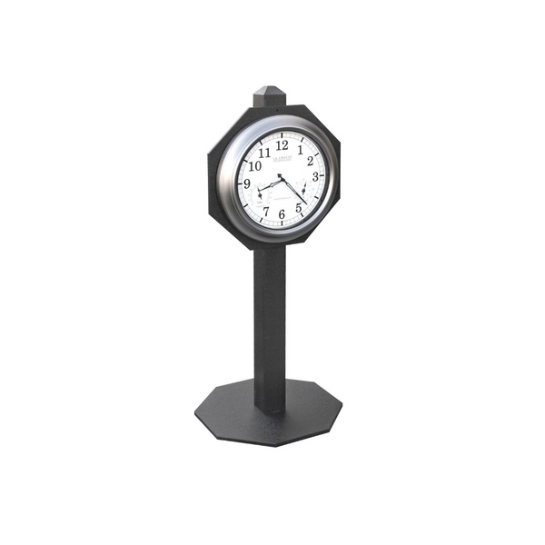 Clock On Post And Base - 18" Double Sided