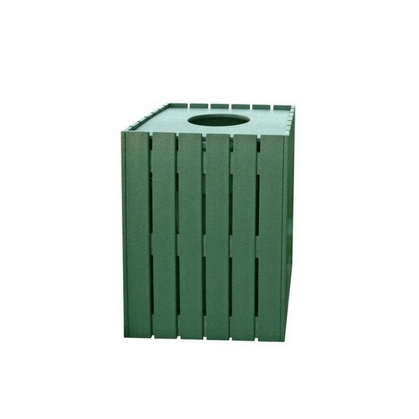 Square Slatted Trash Container