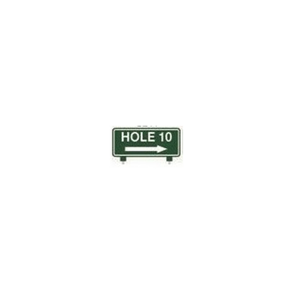 Fairway Sign - 12"x6" - Hole Ten Right Arrow