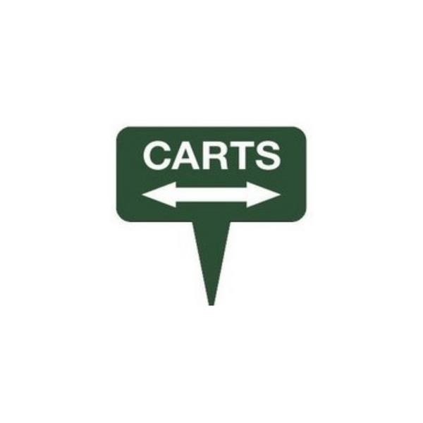 Fairway Sign - 10"x10" - Carts with Double Arrow