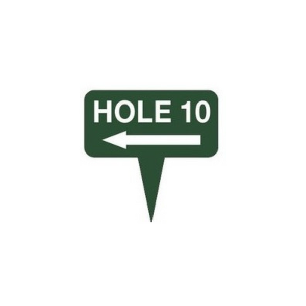 Fairway Sign - 10"x10" - Hole Ten Left Arrow