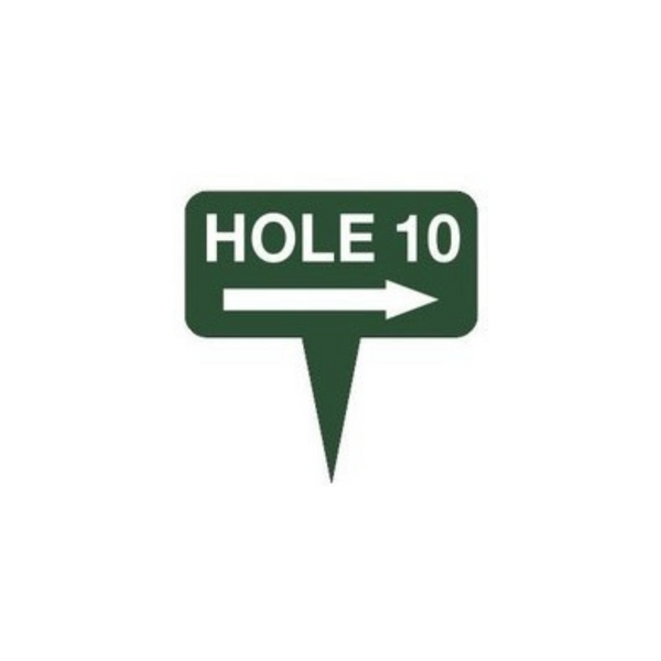 Fairway Sign - 10"x10" - Hole Ten Right Arrow