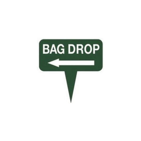 Fairway Sign - 10"x10" - Bag Drop Left Arrow