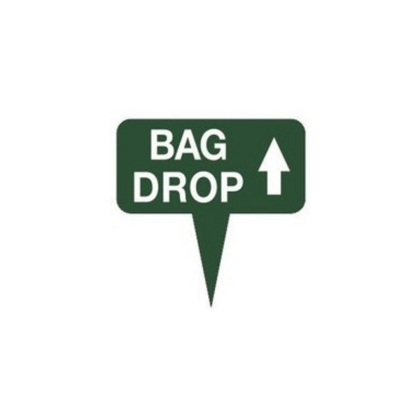 Fairway Sign - 10"x10" - Bag Drop Straight Arrow