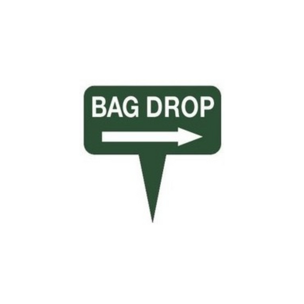 Fairway Sign - 10"x10" - Bag Drop Right Arrow