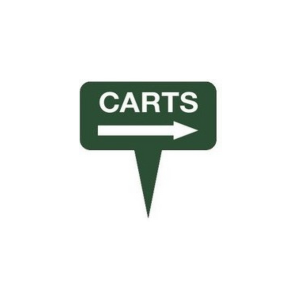 Fairway Sign - 10"x10" - Carts with Single Arrow Right